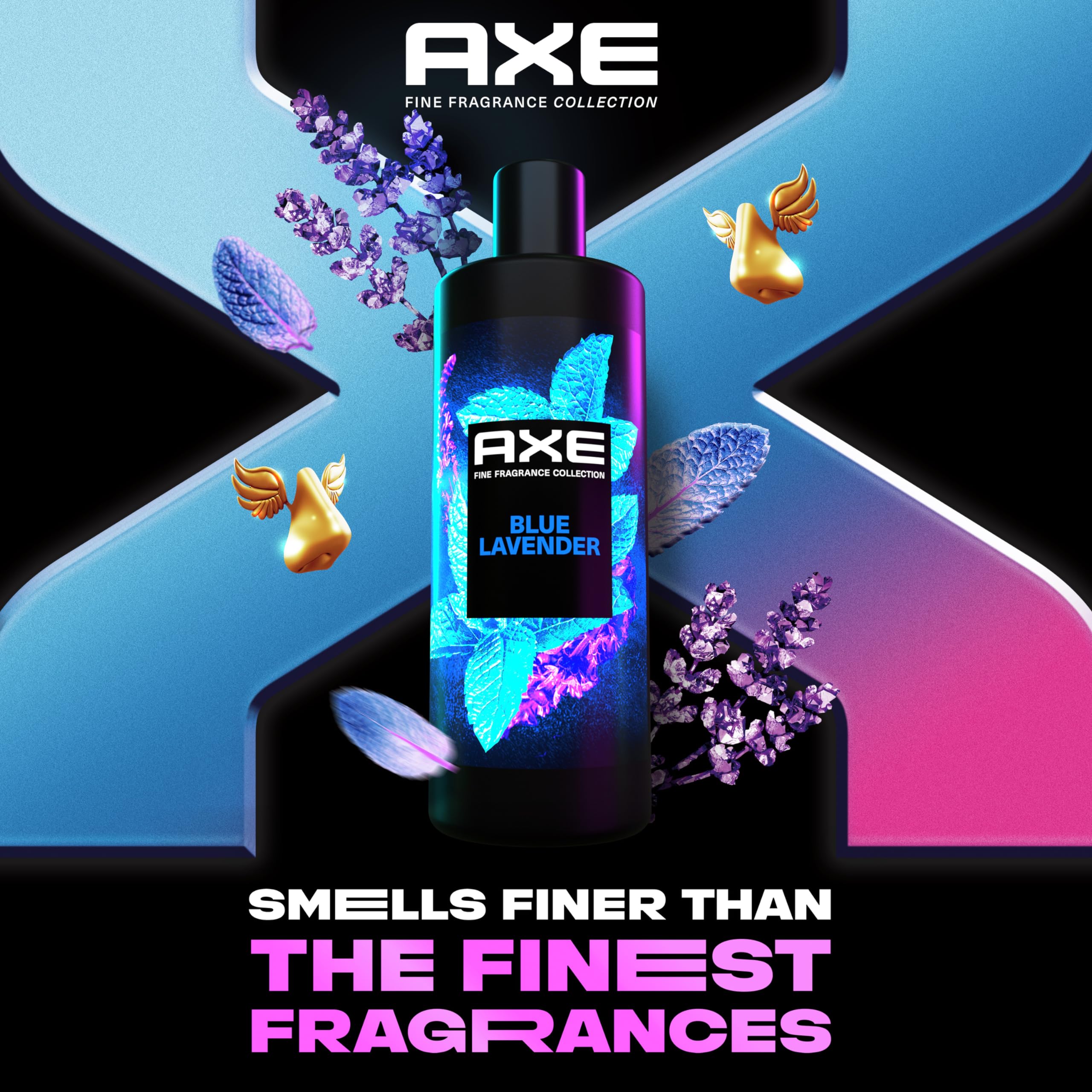 AXE gel texture pouring from bottle showing moisturizing formula and easy lather
