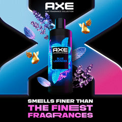 AXE gel texture pouring from bottle showing moisturizing formula and easy lather