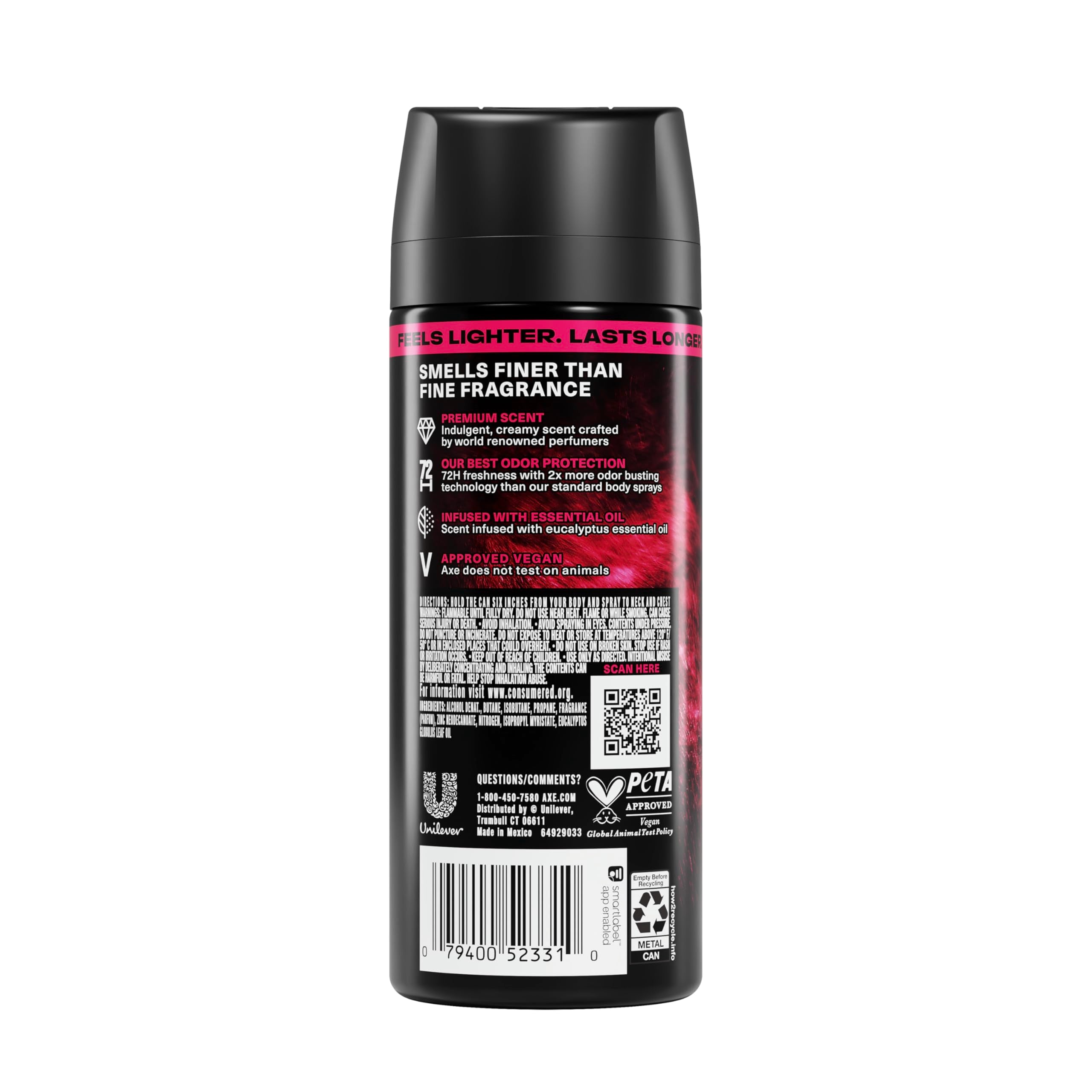 Person applying AXE Cherry Spritz to neck showing quick on-the-go refresh