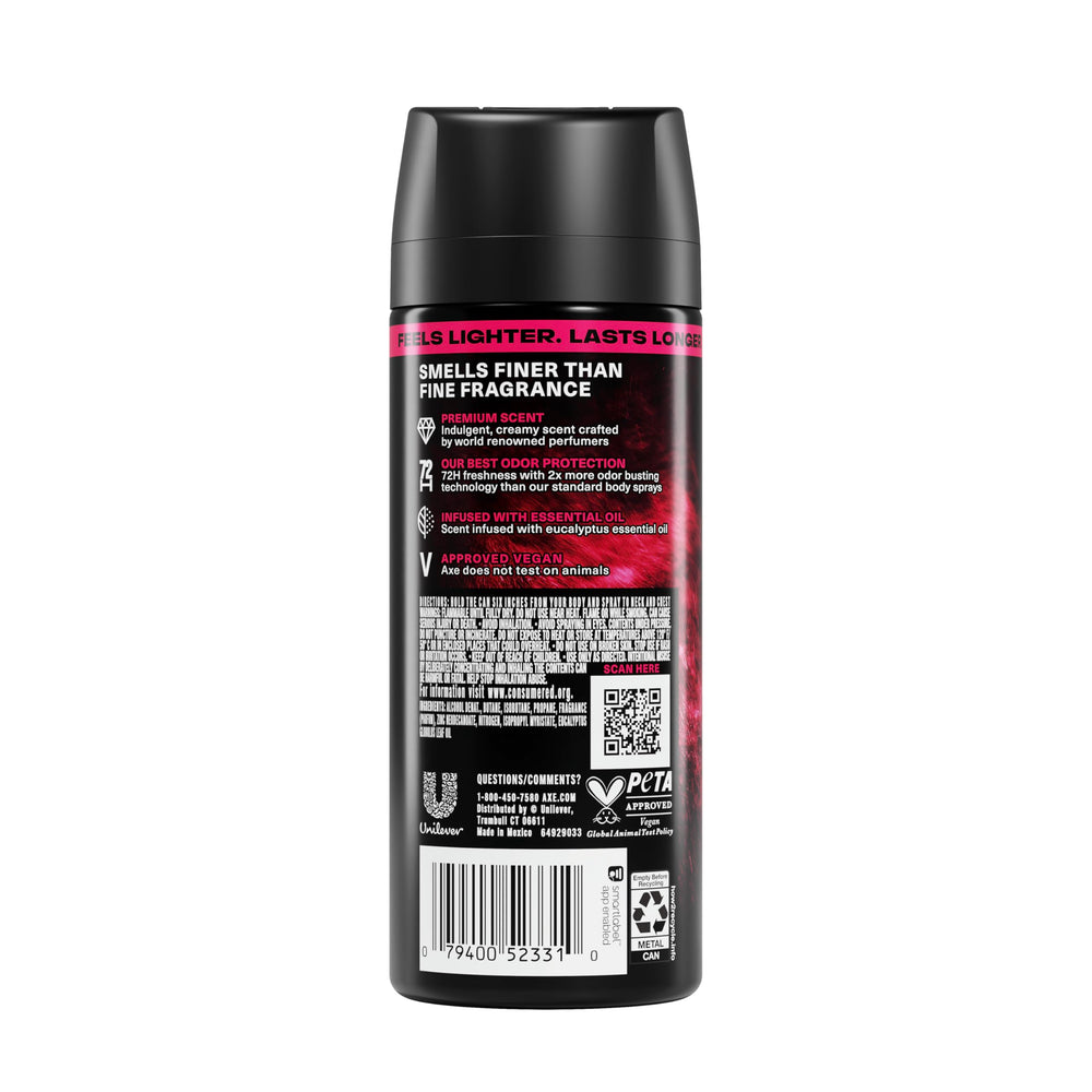 Person applying AXE Cherry Spritz to neck showing quick on-the-go refresh