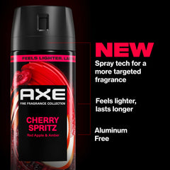 AXE Cherry Spritz nozzle close-up highlighting targeted patented spray tech