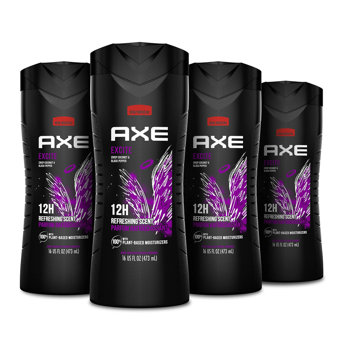AXE front packaging showing crisp coconut and black pepper scent benefits