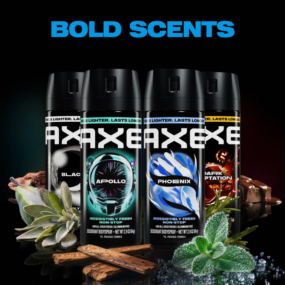 AXE Dark Temptation can texture showing rich chocolate amber notes