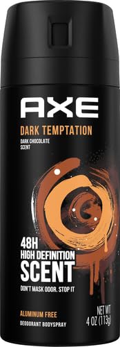 AXE Dark Temptation cap removed highlighting spray nozzle for quick application