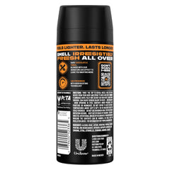 AXE Dark Temptation close-up label highlighting scent notes and appeal