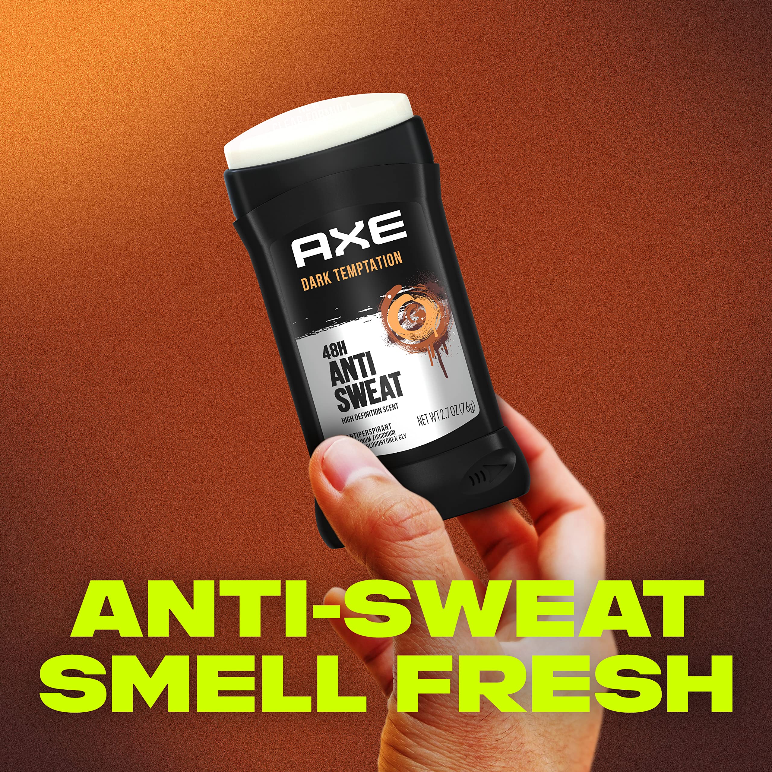 AXE Dark Temptation close-up texture illustrating clear, non-greasy finish