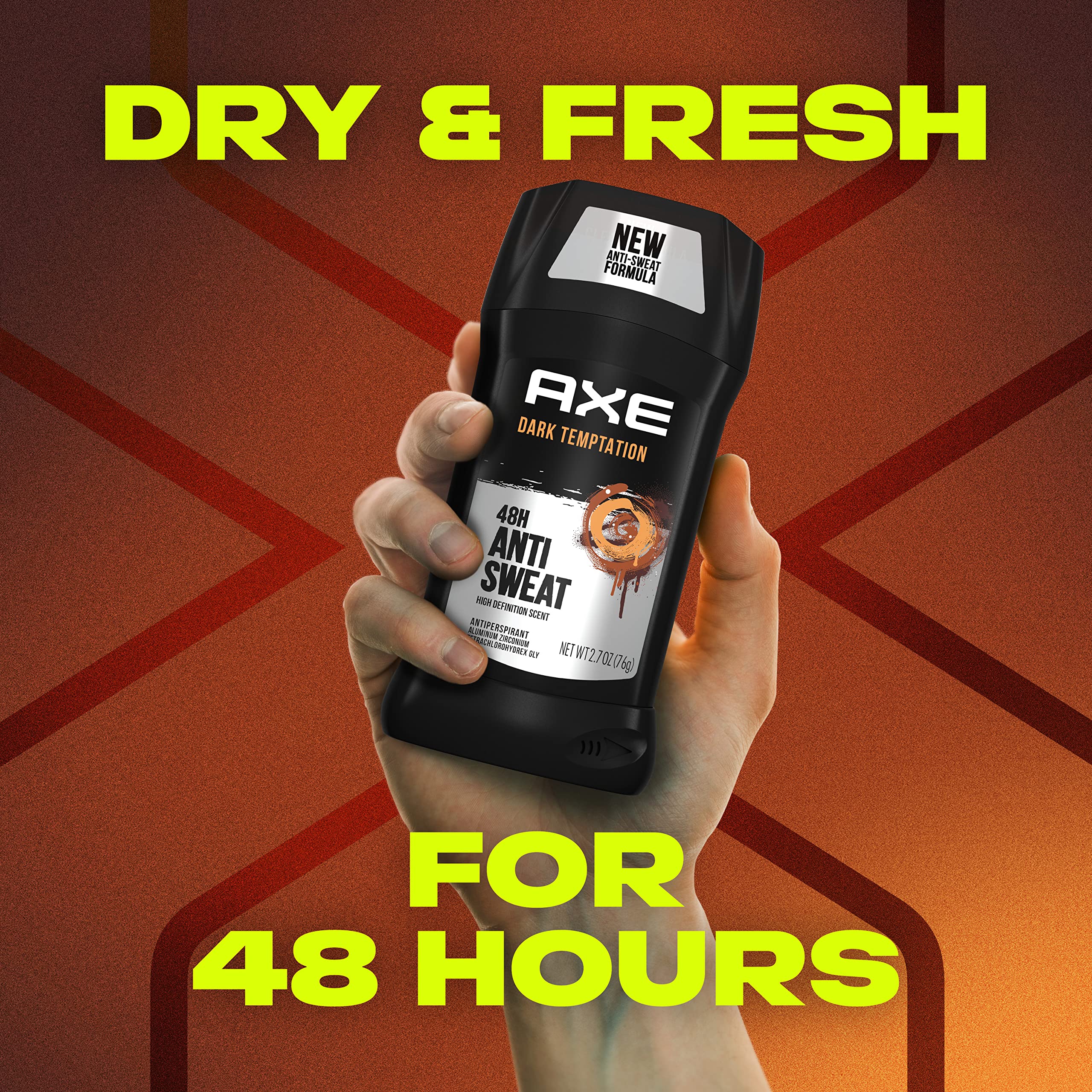 AXE Dark Temptation label panel highlighting ingredients and directions