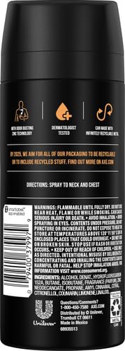 AXE Dark Temptation side label showing product details and ingredient clarity