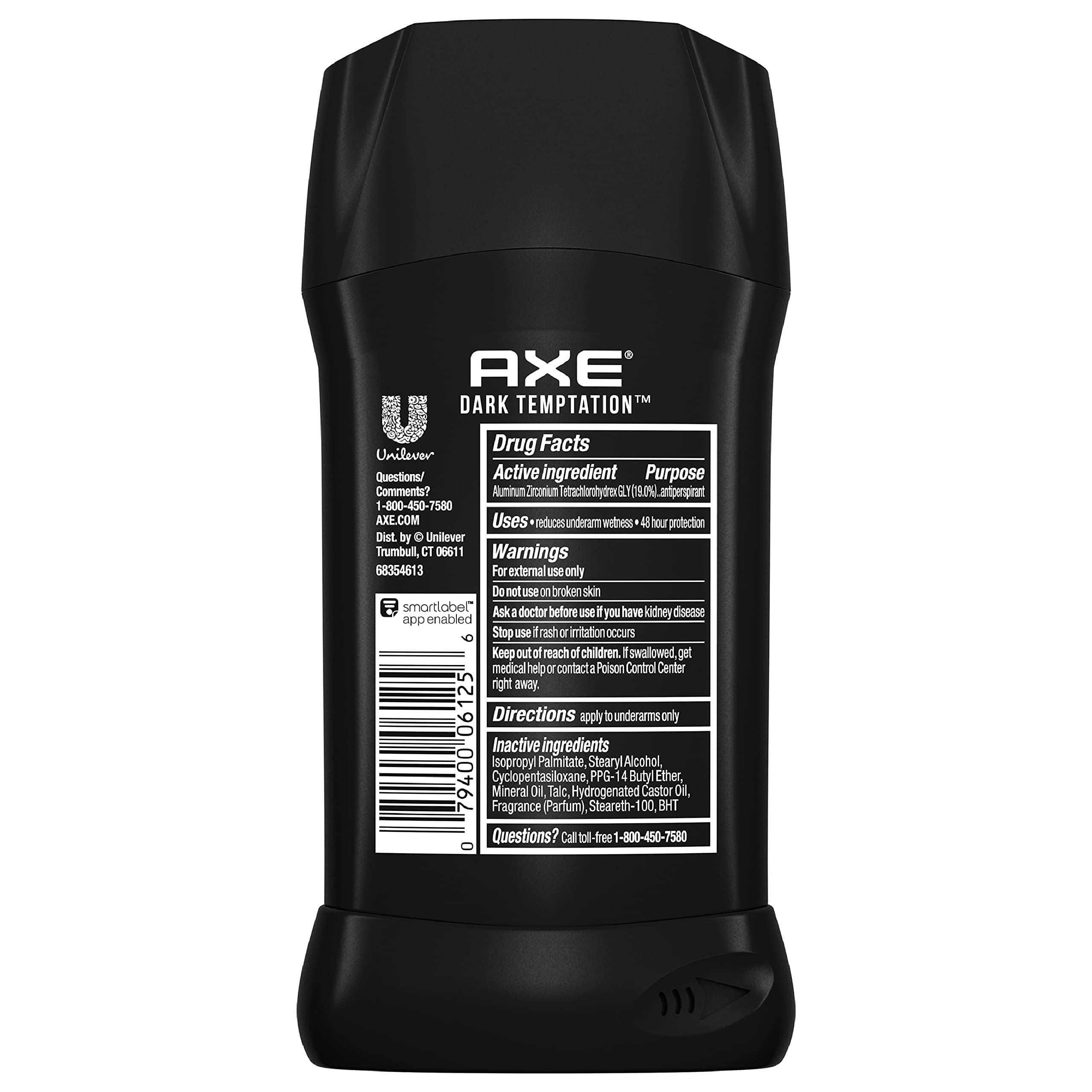 AXE deodorant stick open showing clean glide and lasting protection