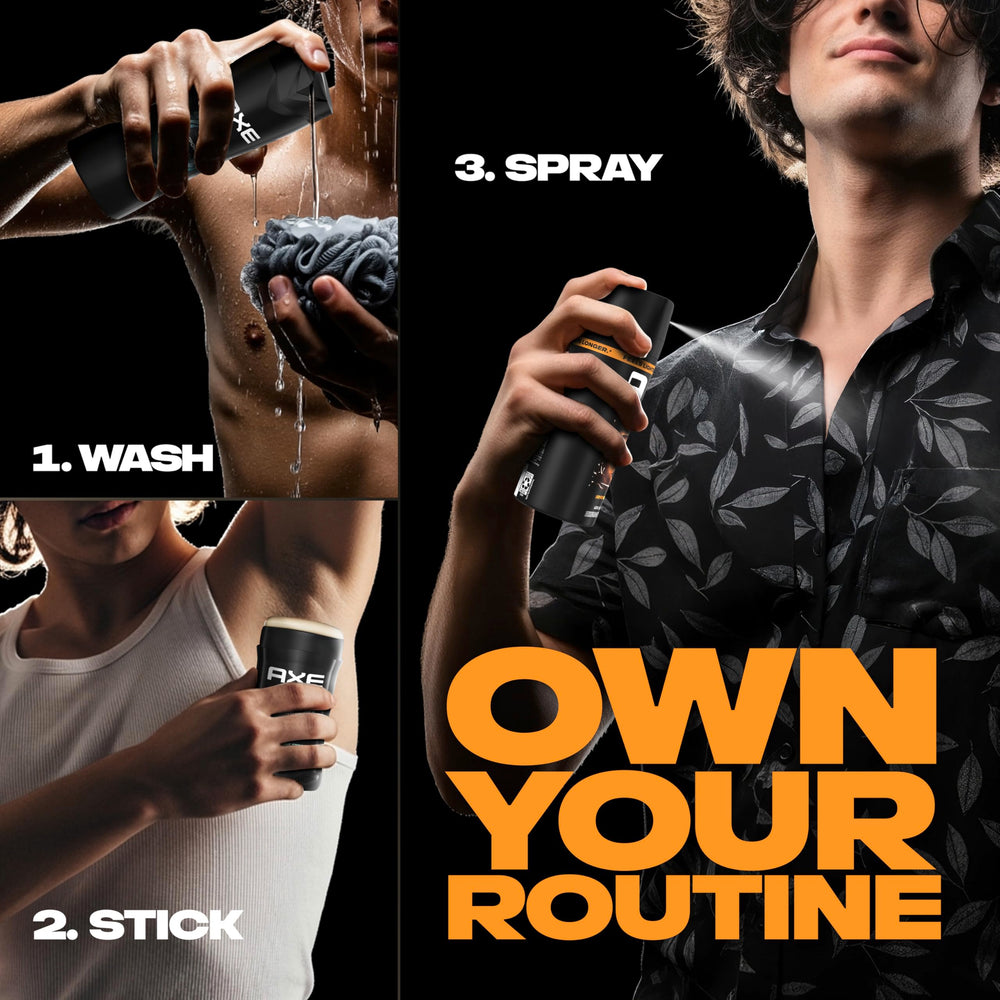 AXE Dark Temptation with matching antiperspirant and body wash for layered scent