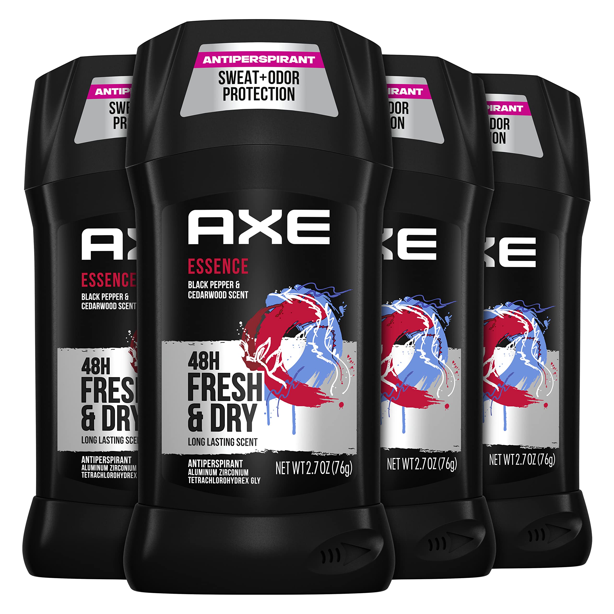 AXE Essence front packaging showing scent and 4-count value