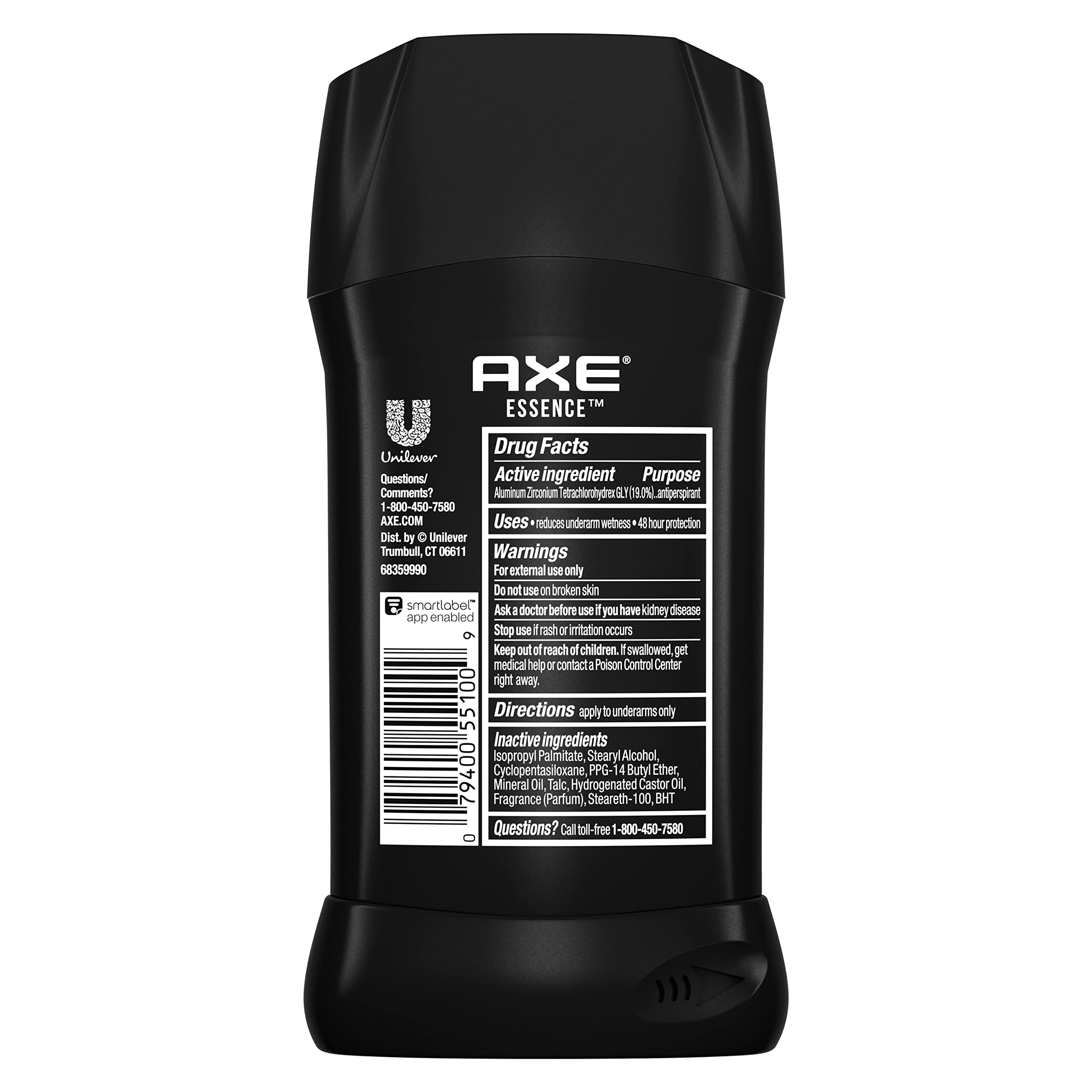AXE Essence stick close-up displaying smooth glide and applicator