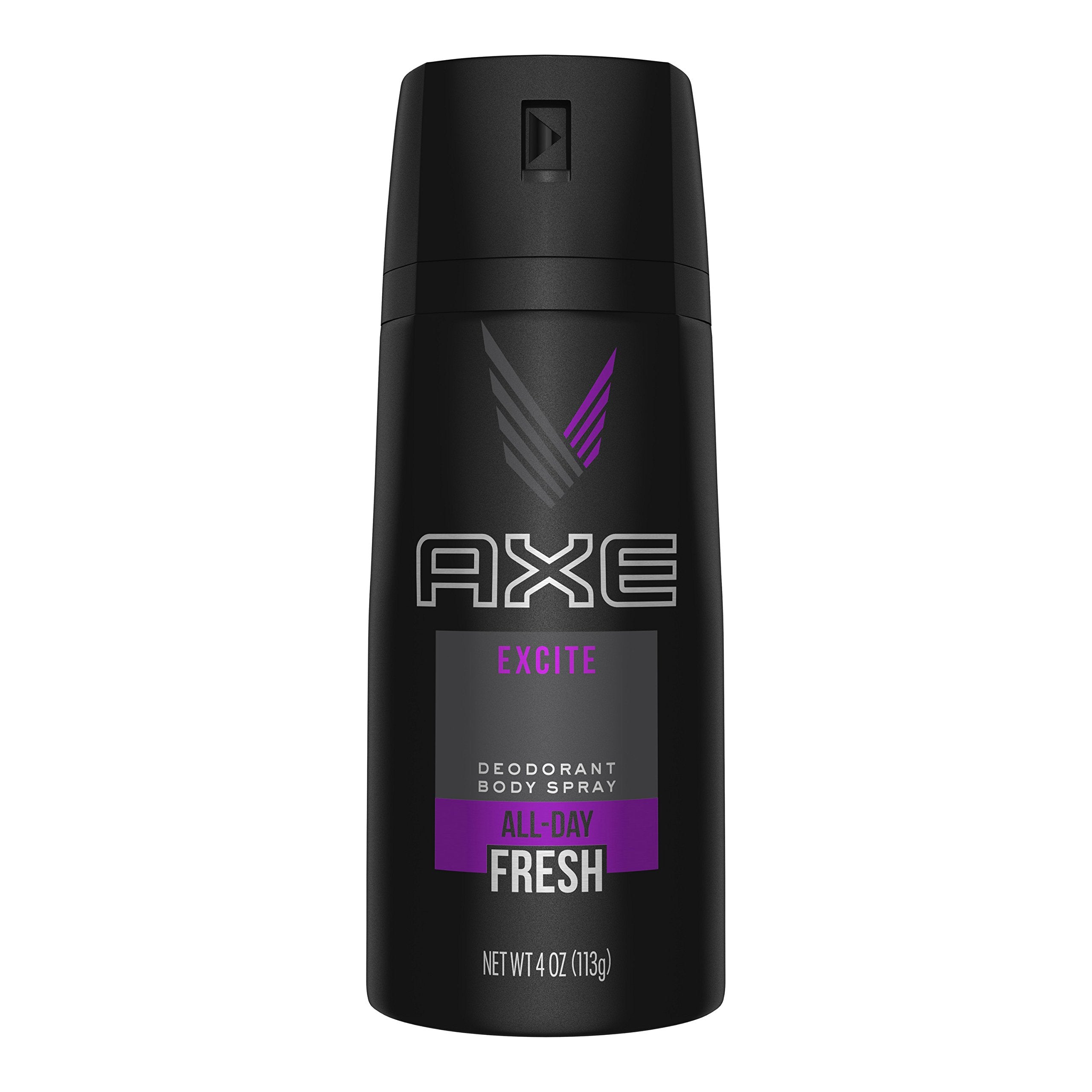 AXE Excite front can view showing branding and sleek design for confidence