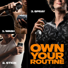 AXE Midnight Amber being sprayed on chest demonstrating targeted application benefit