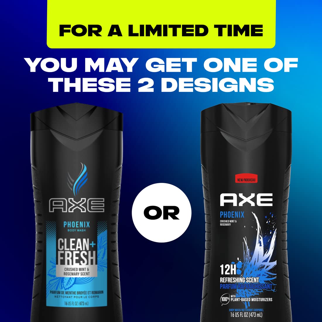 AXE Phoenix close-up label highlighting dermatologist-tested and paraben-free benefits