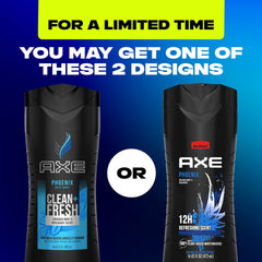 AXE Phoenix close-up label highlighting dermatologist-tested and paraben-free benefits