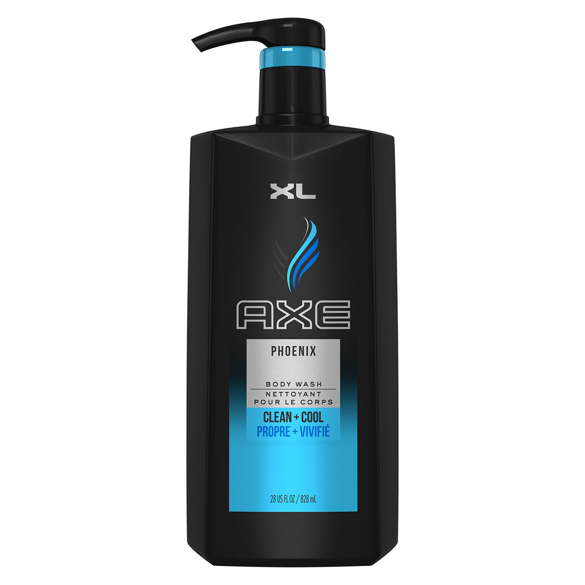 AXE Phoenix front packaging showing 28 fl oz pump and scent