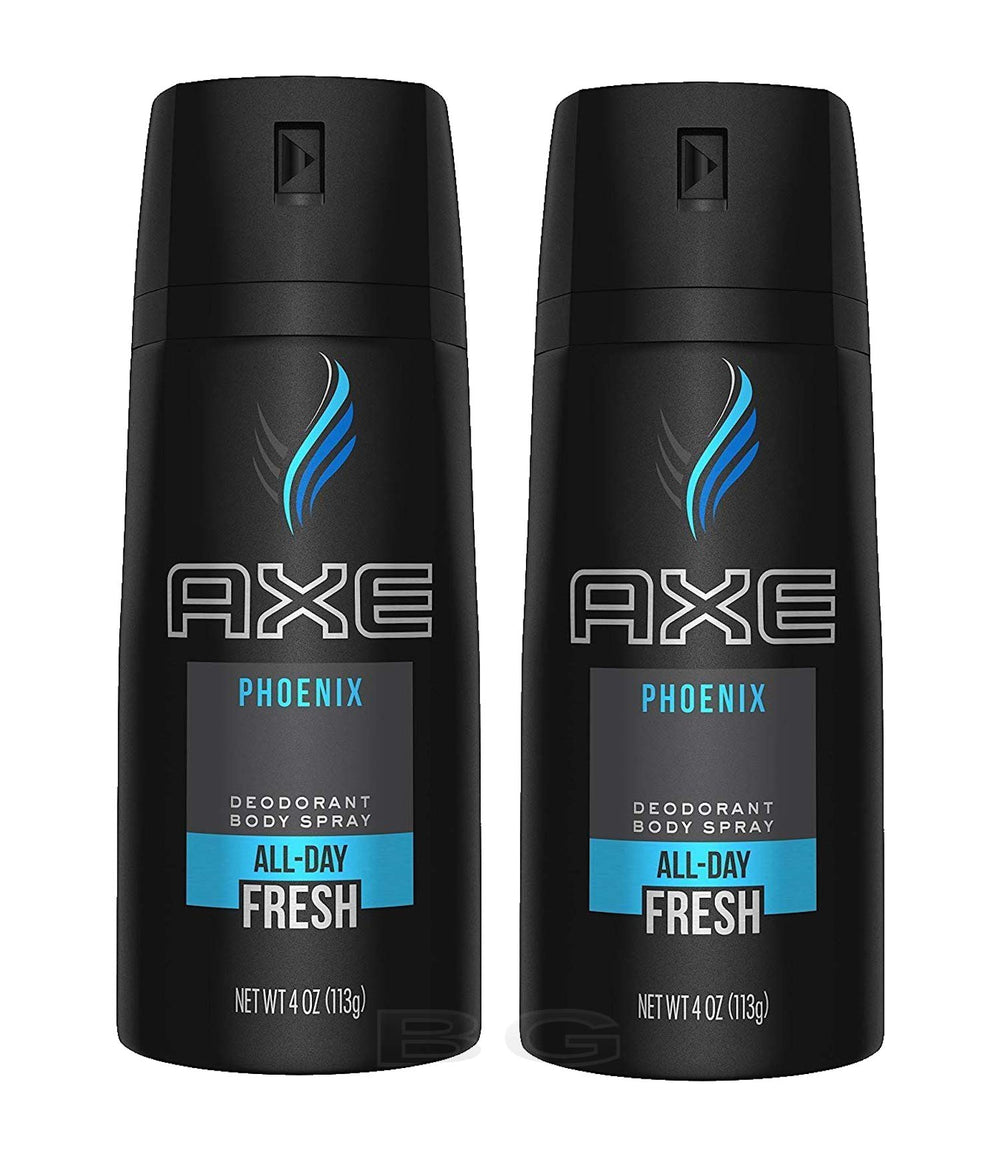 AXE Phoenix front packaging two-pack showing cans and branding, convenient everyday scent