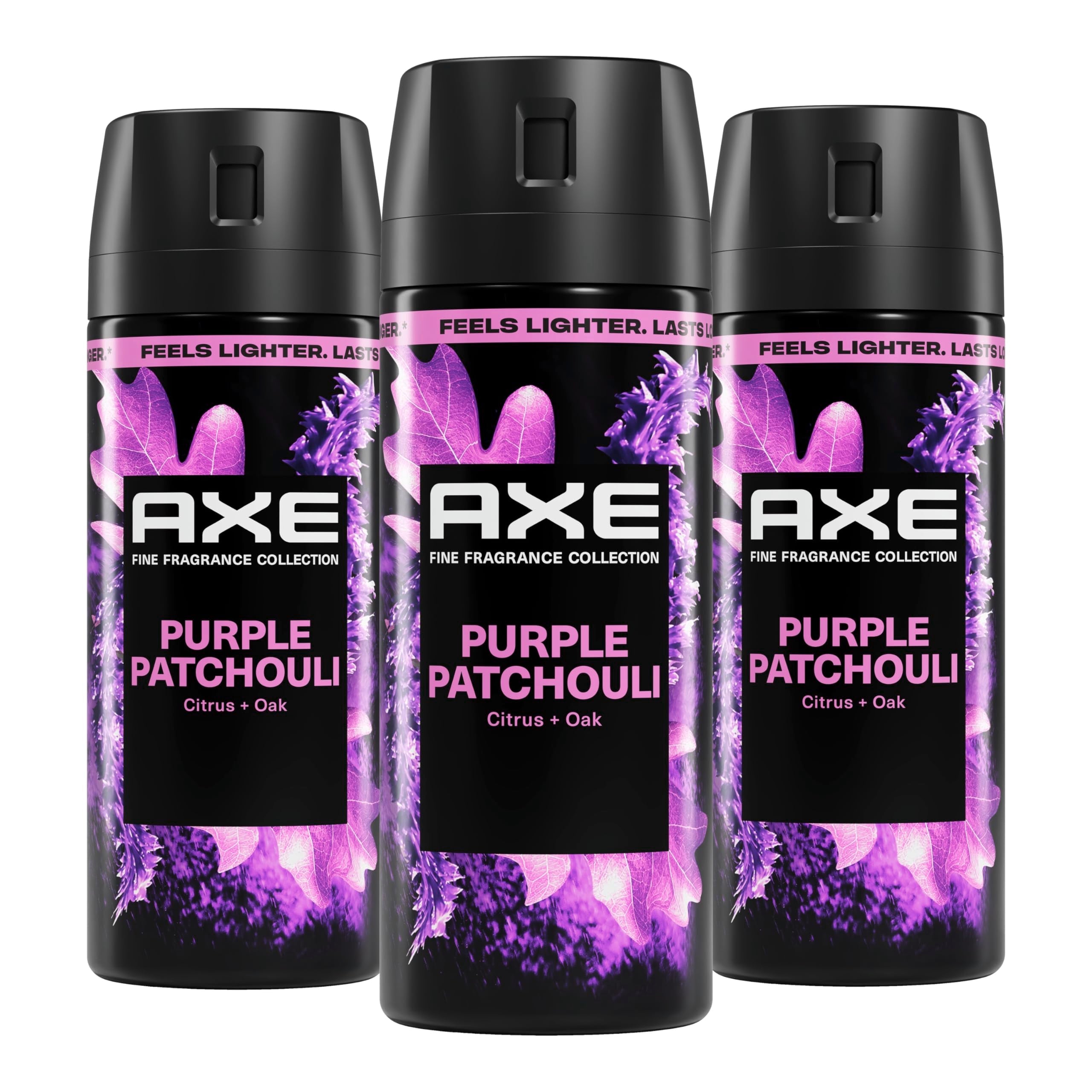 AXE Purple Patchouli front packaging showing scent and can benefit