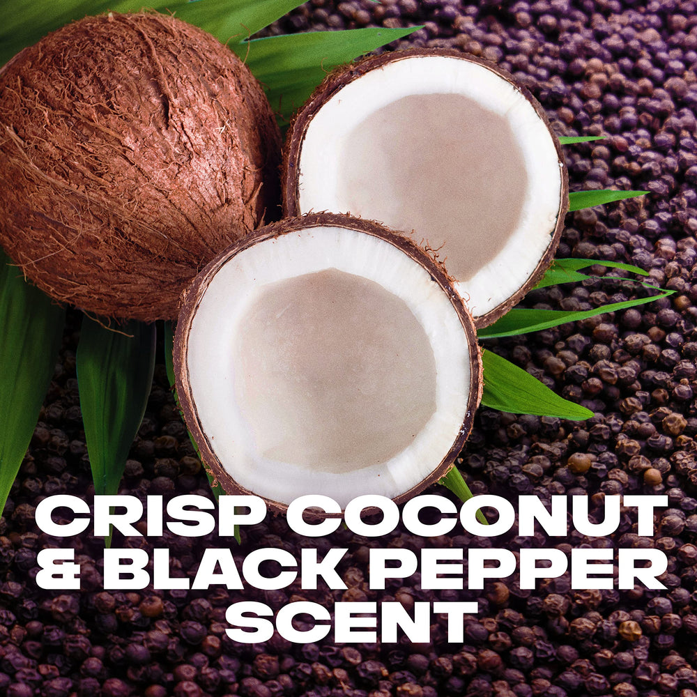 Coconuts and black pepper visual alongside AXE to show scent profile