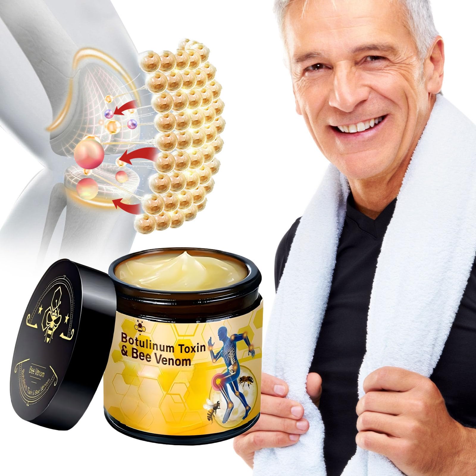 Axnzp applied to neck and hands showing easy absorption and relief