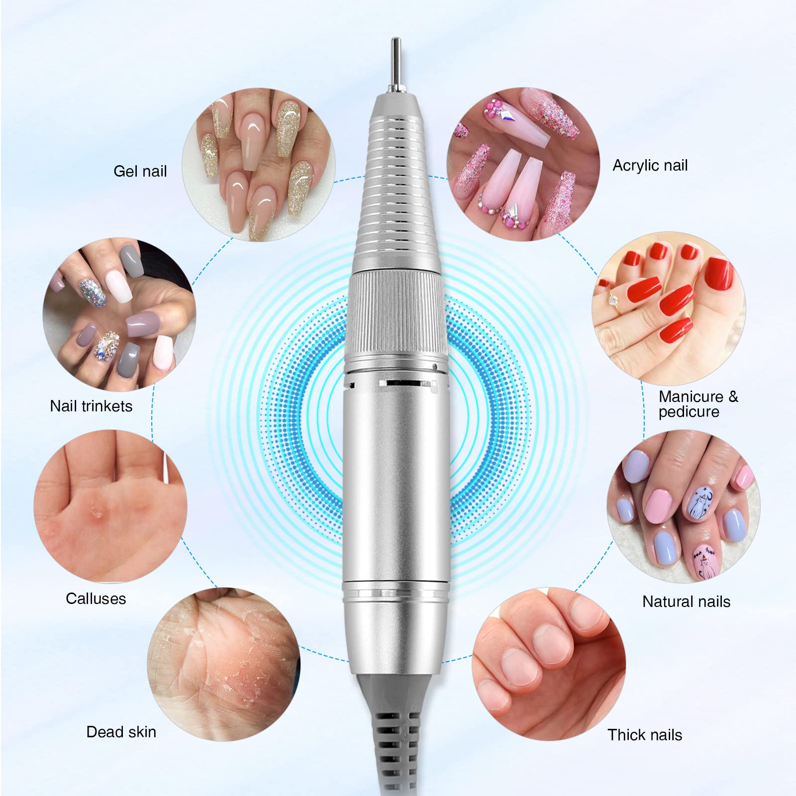 AZ GOGO handpiece in use with portable charger showing mobility and salon-quality result benefit