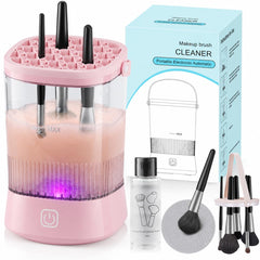 Azang front view of device showing compact pink housing and control switch for easy cleaning
