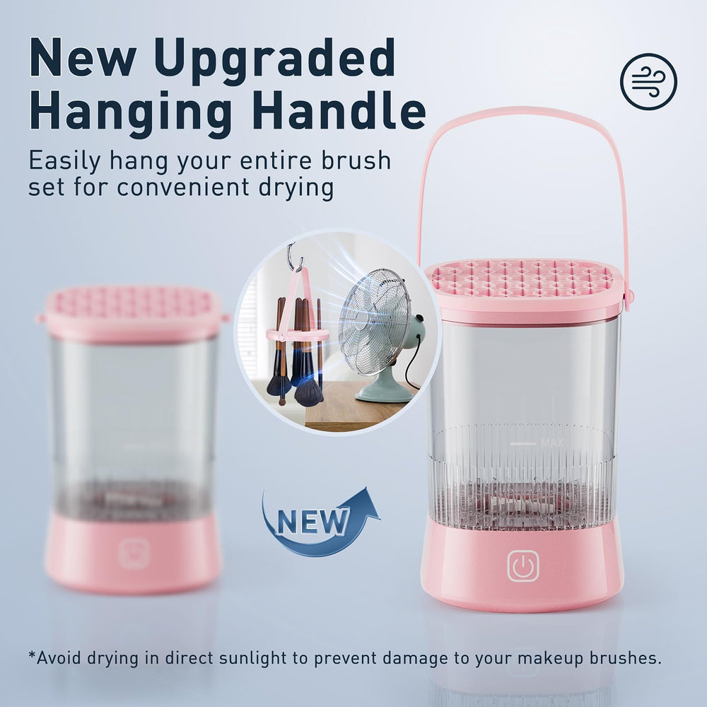 Azang device next to a hand for scale emphasizing portable size and travel convenience
