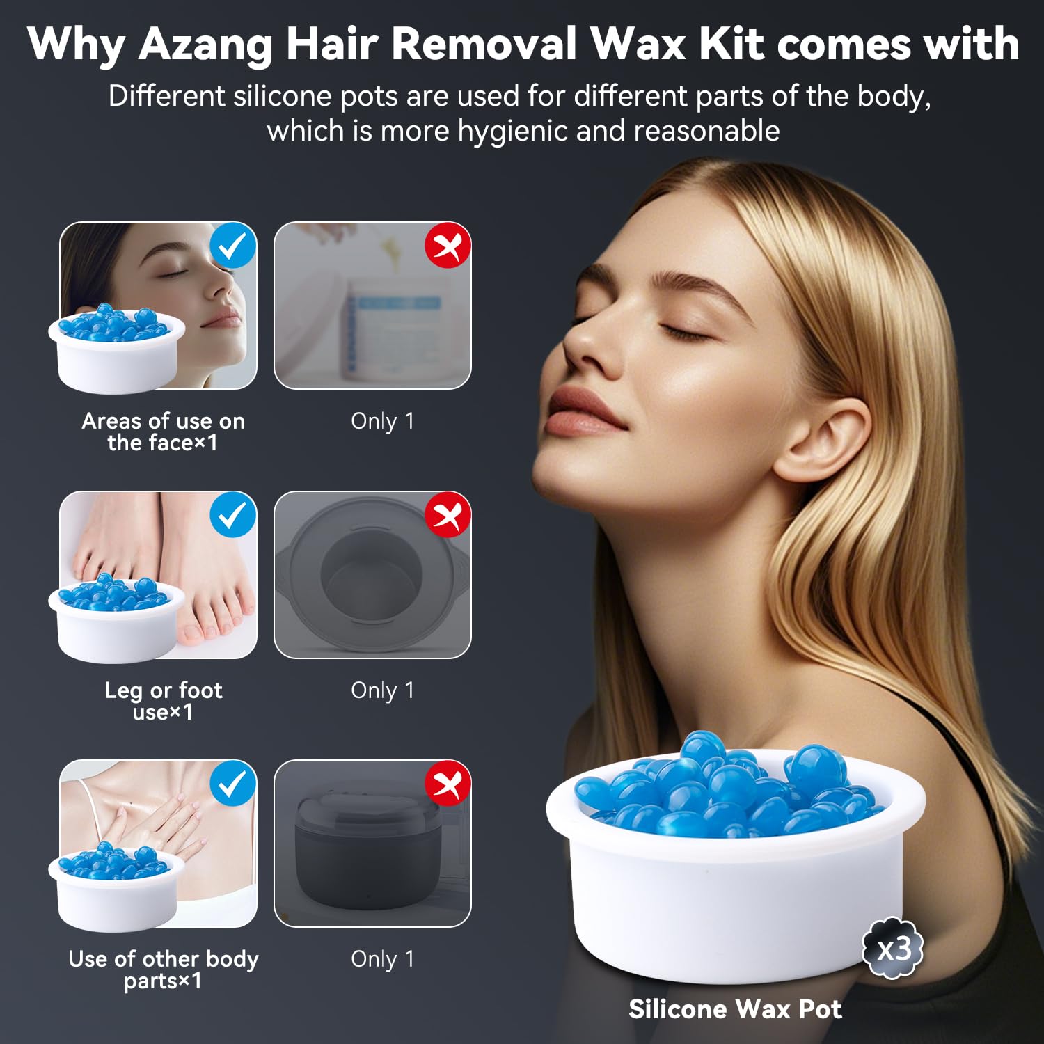 azang heater in use applying nose wax demonstrating clean small-area removal