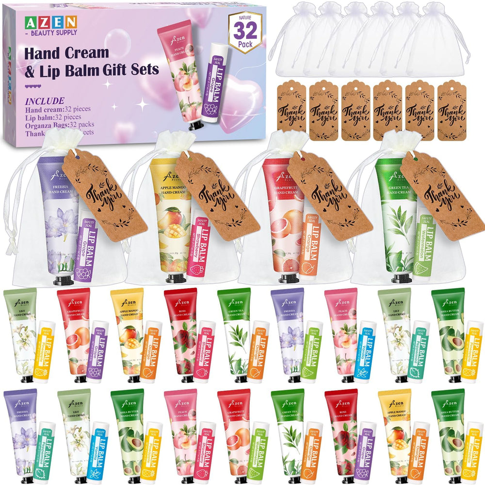 AZEN front packaging showing complete 32-piece gift set and neat presentation benefit