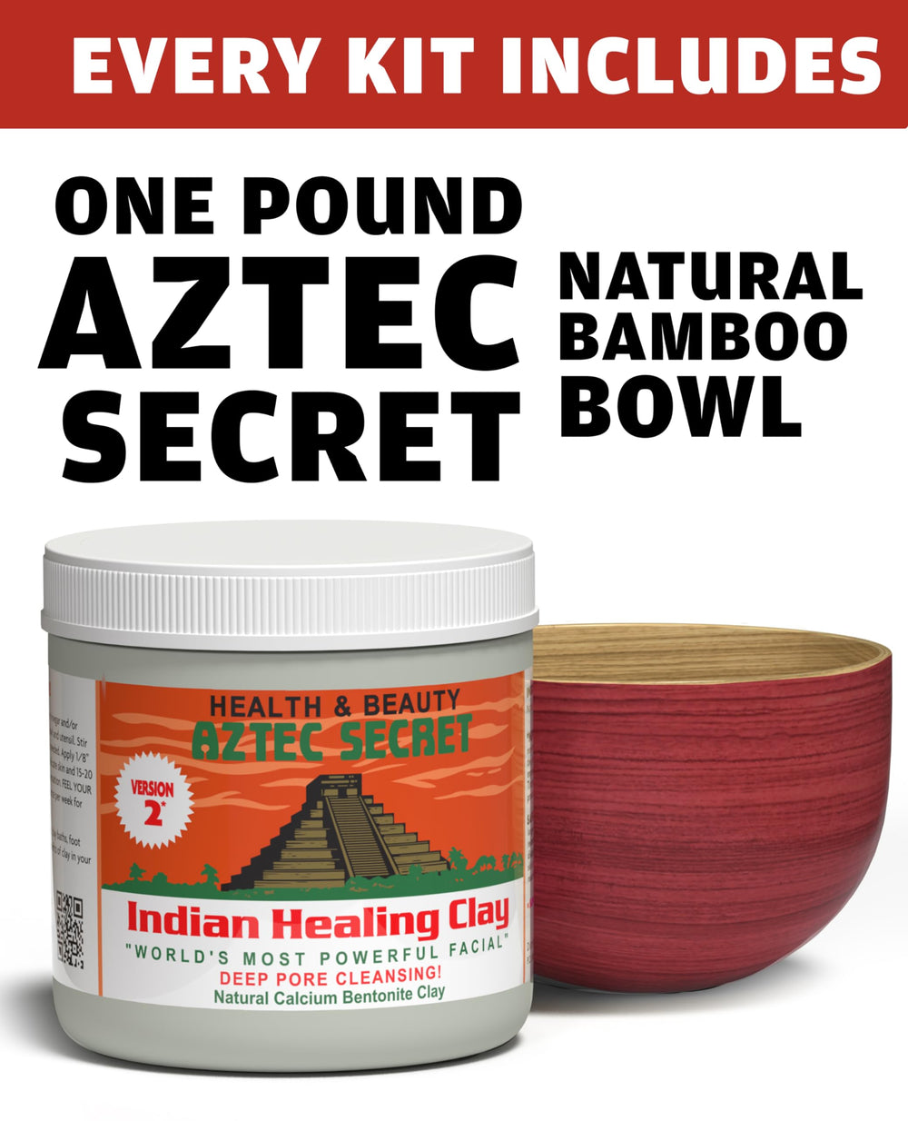 Aztec Secret clay powder closeup texture highlighting fine calcium bentonite purity