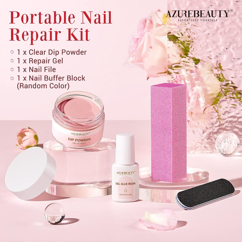 AZUREBEAUTY before-and-after rescued nail highlighting restored look
