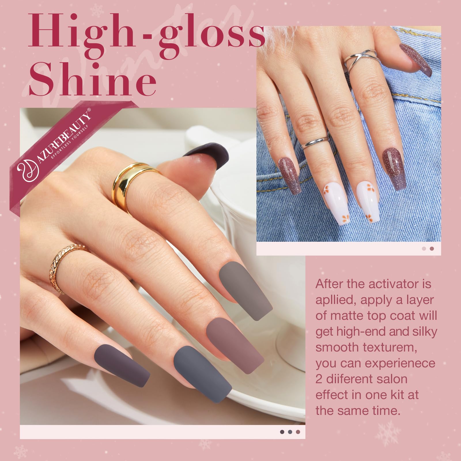 AZUREBEAUTY color collection top-down view highlighting versatile shade options