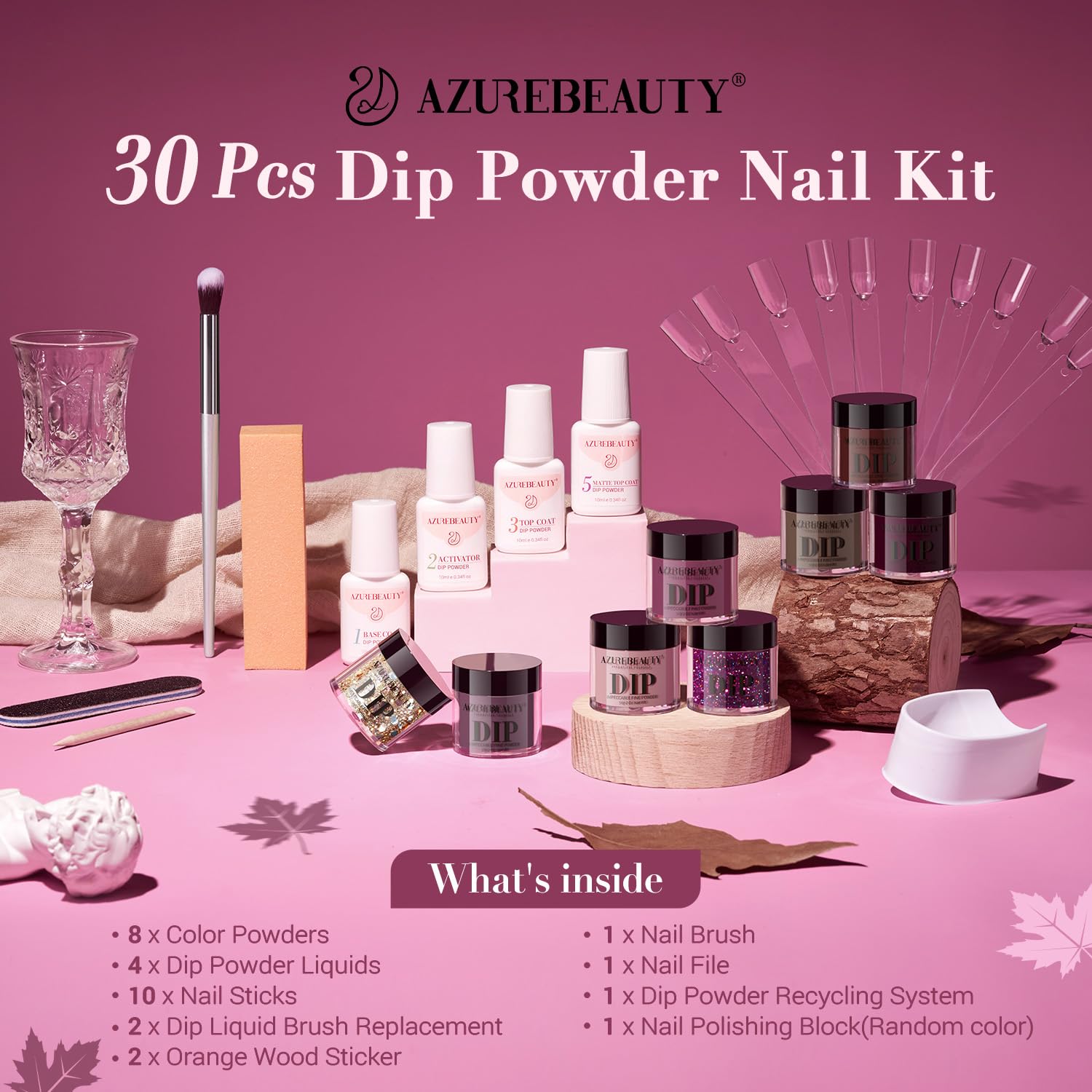 AZUREBEAUTY nail being dipped to demonstrate quick lamp-free process