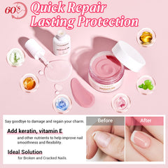 AZUREBEAUTY jelly pink dip powder jar open for strong, glossy finish