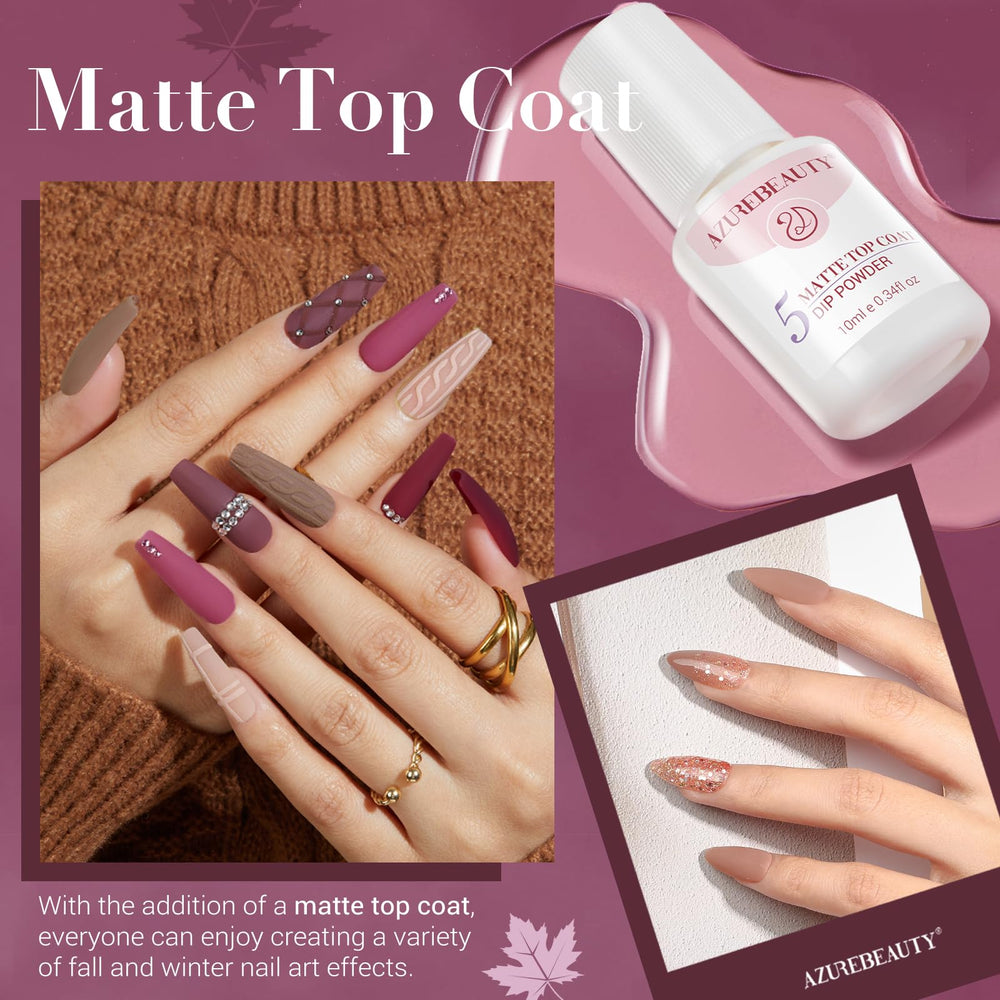 AZUREBEAUTY matte and gloss top coats comparison for finish options