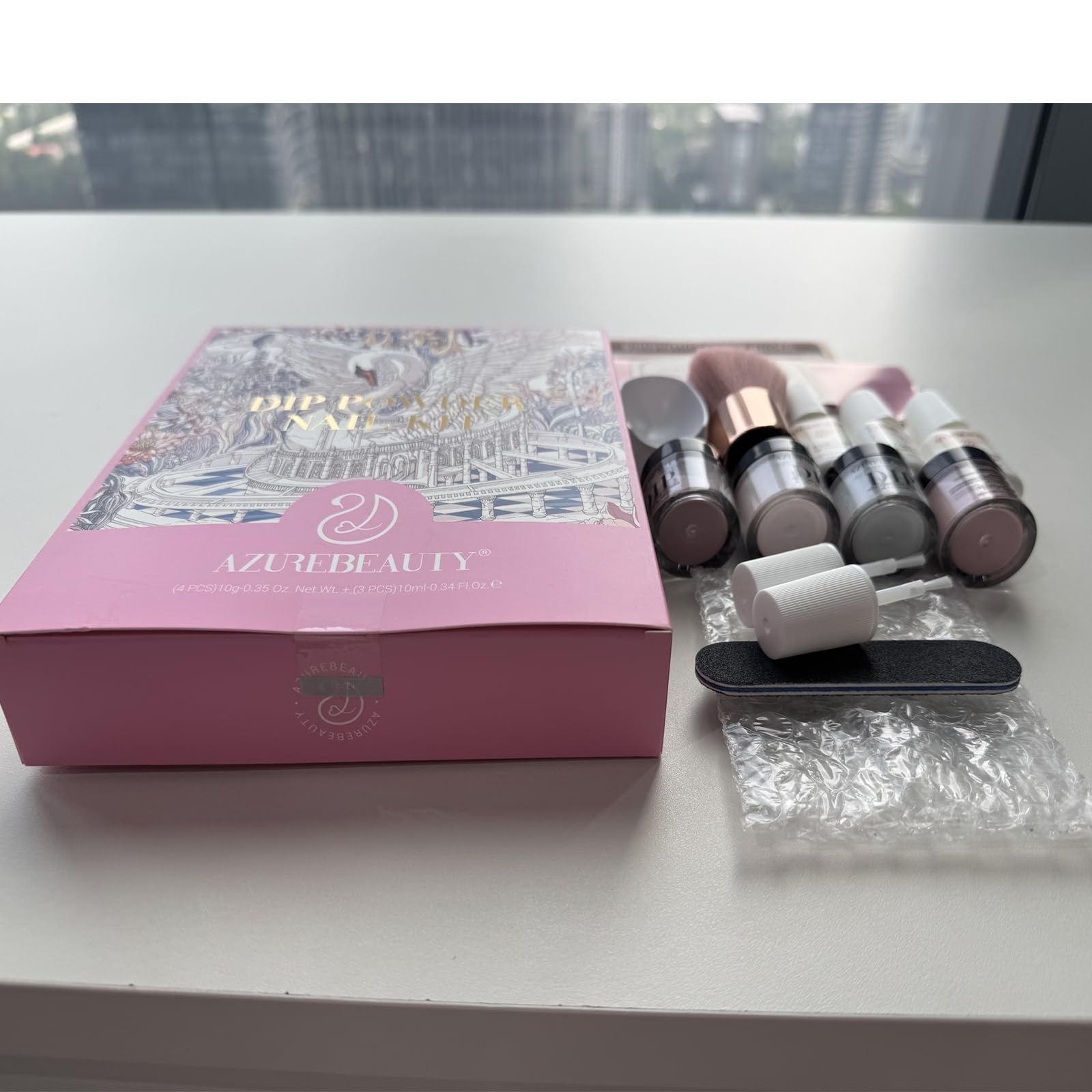 AZUREBEAUTY scale comparison showing jar and bottle sizes for planning