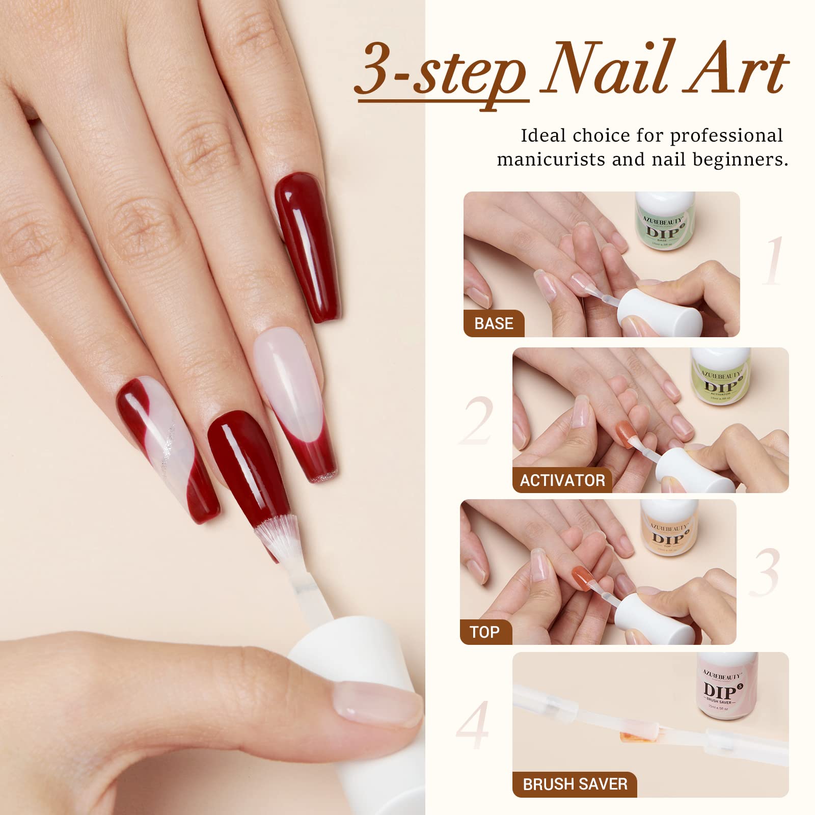 AZUREBEAUTY tools layout displaying nail file and stick for quick prep and finishing