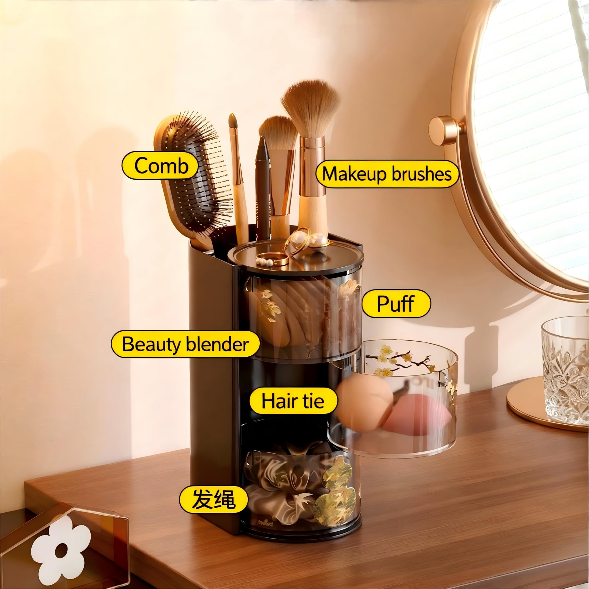 Azurphoric brush slot closeup holding paddle brush for organized styling