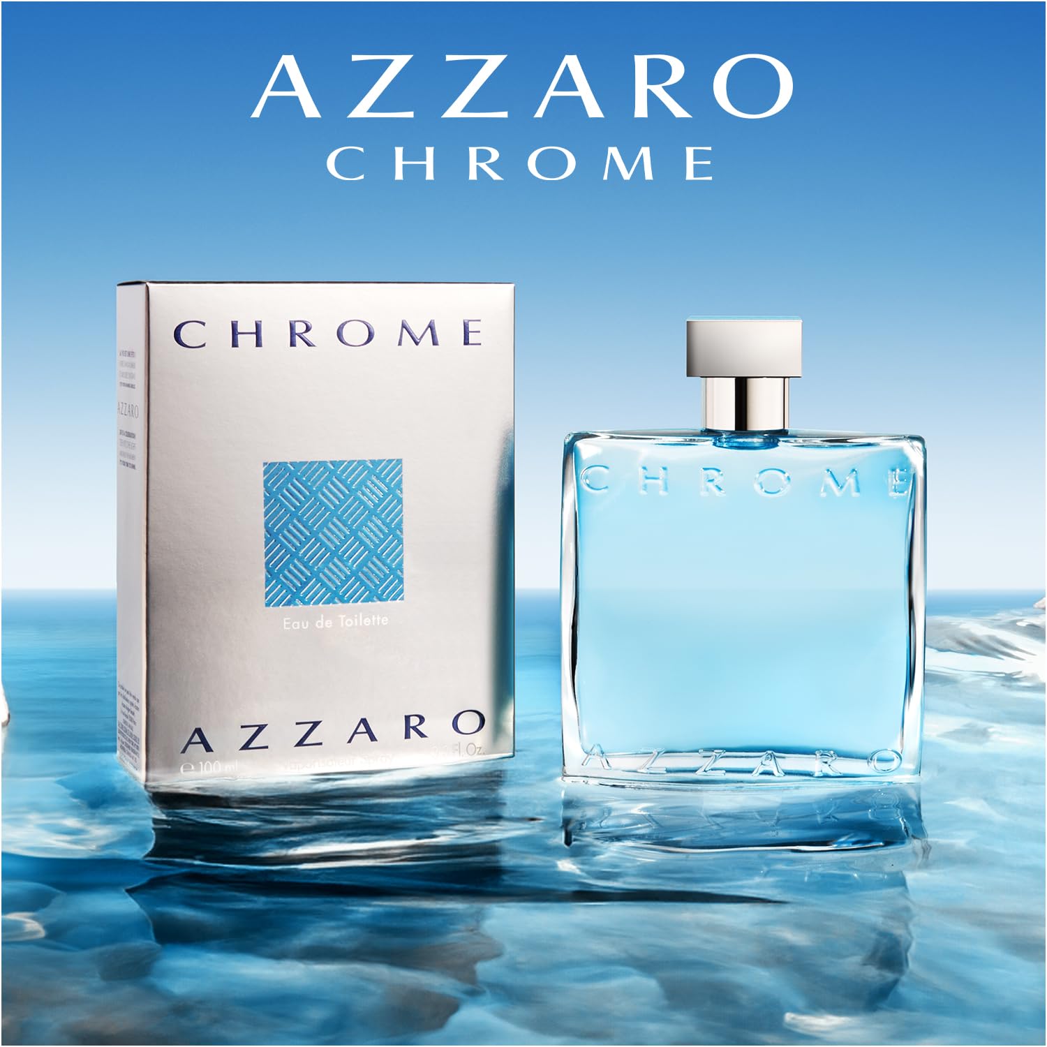 Azzaro Chrome retail box front showing branding and designer presentation