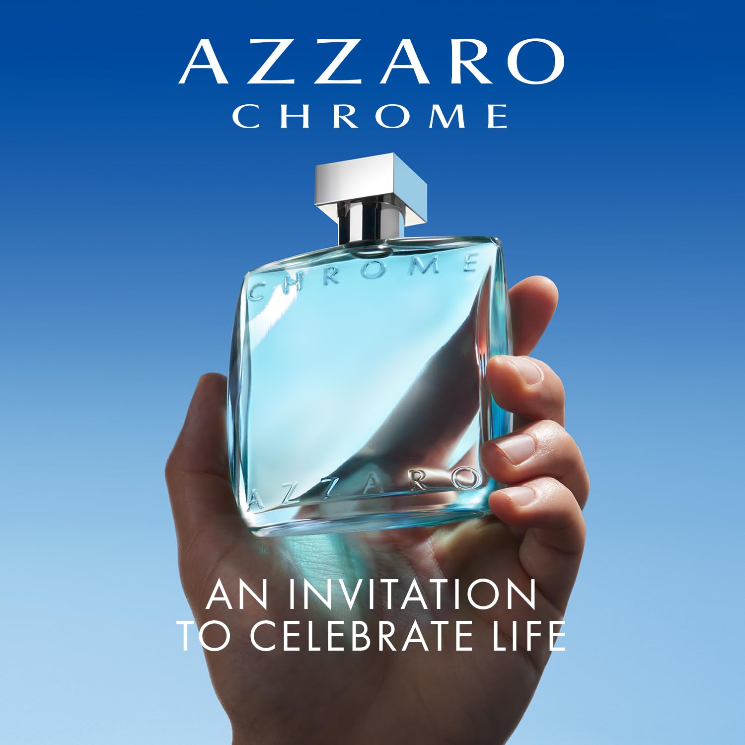 Azzaro Chrome sprayer releasing mist demonstrating controlled application