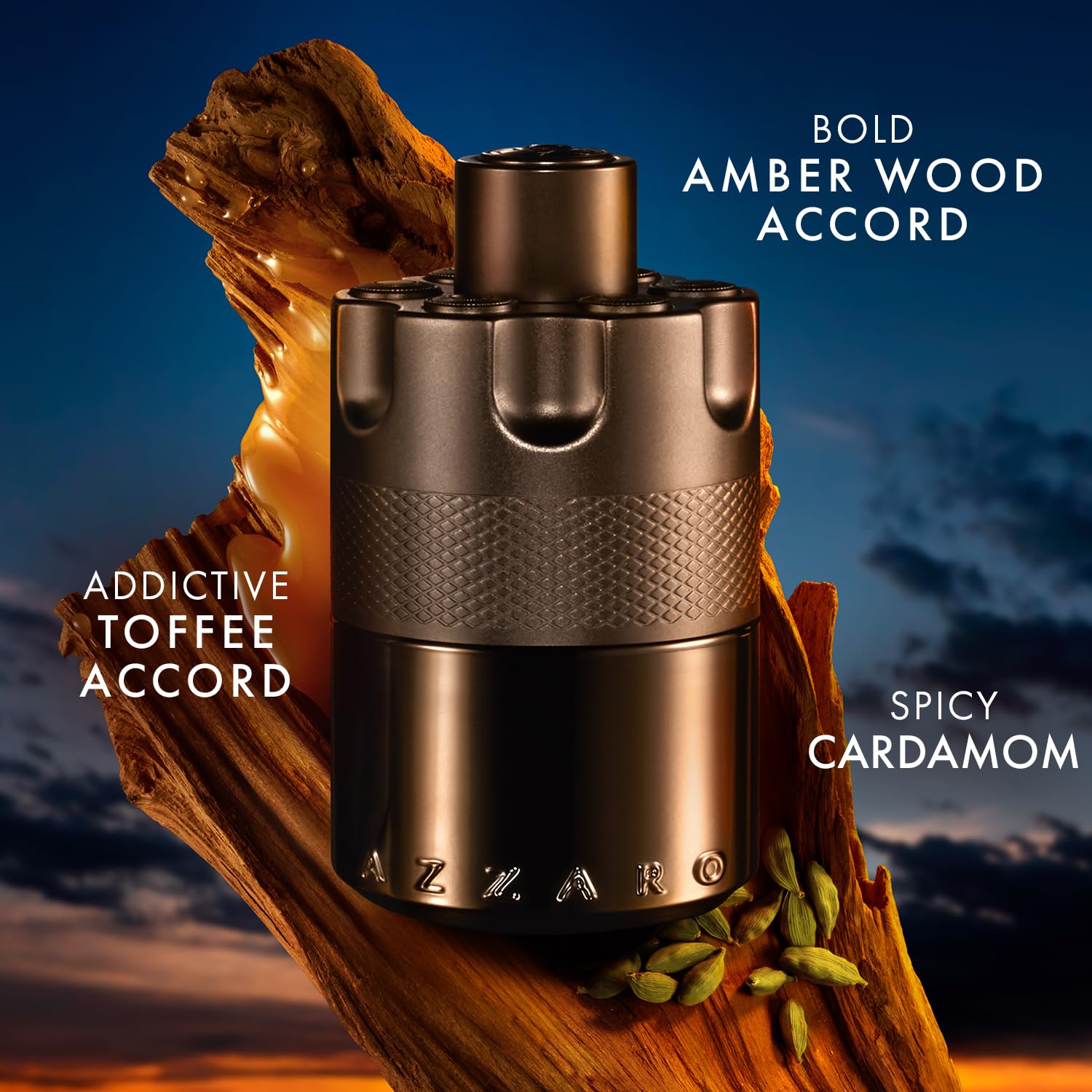 Azzaro Forever Wanted Elixir 10ml detail highlighting texture and cap for luxurious appeal