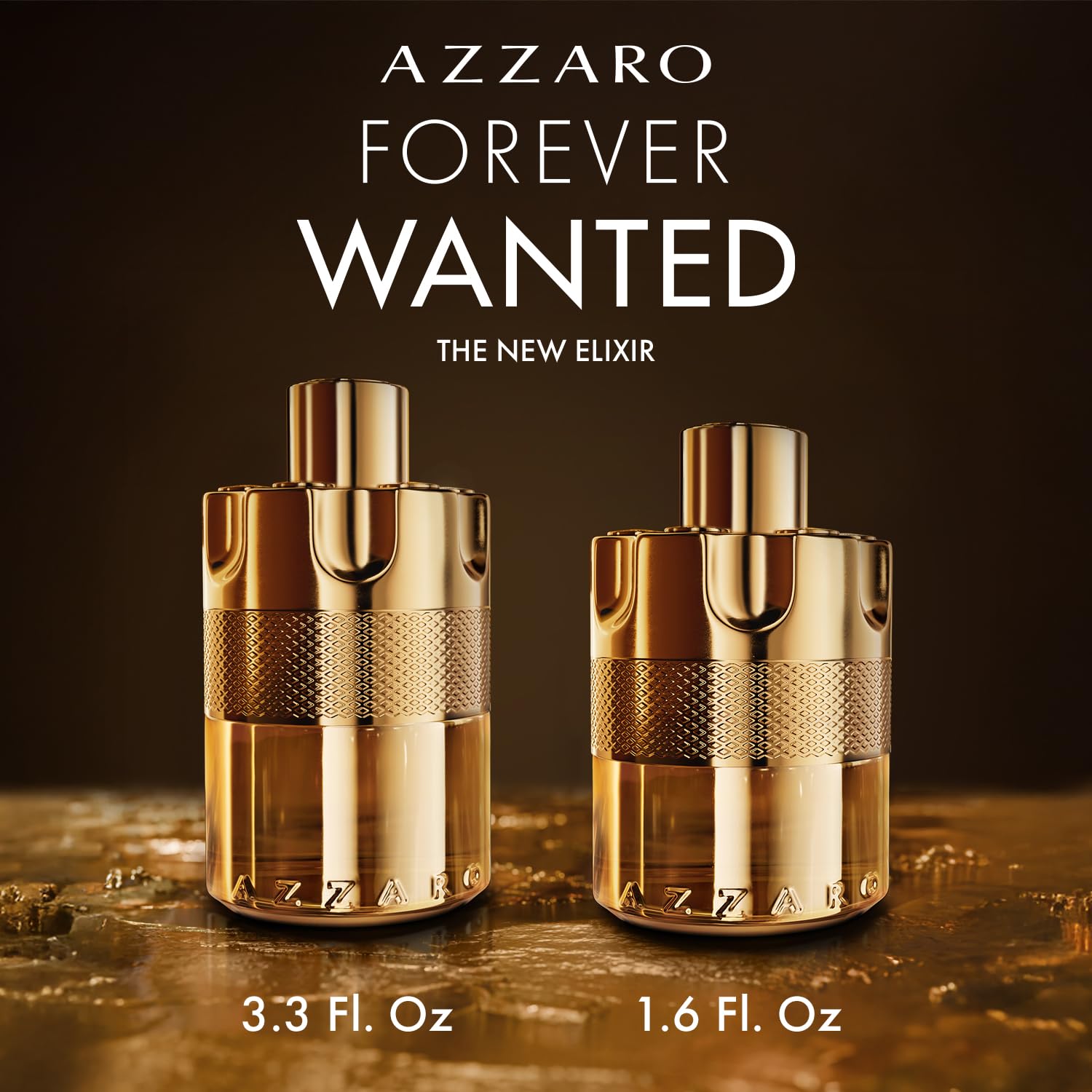 Azzaro bottle staged in evening setting implying sophisticated nighttime fragrance appeal