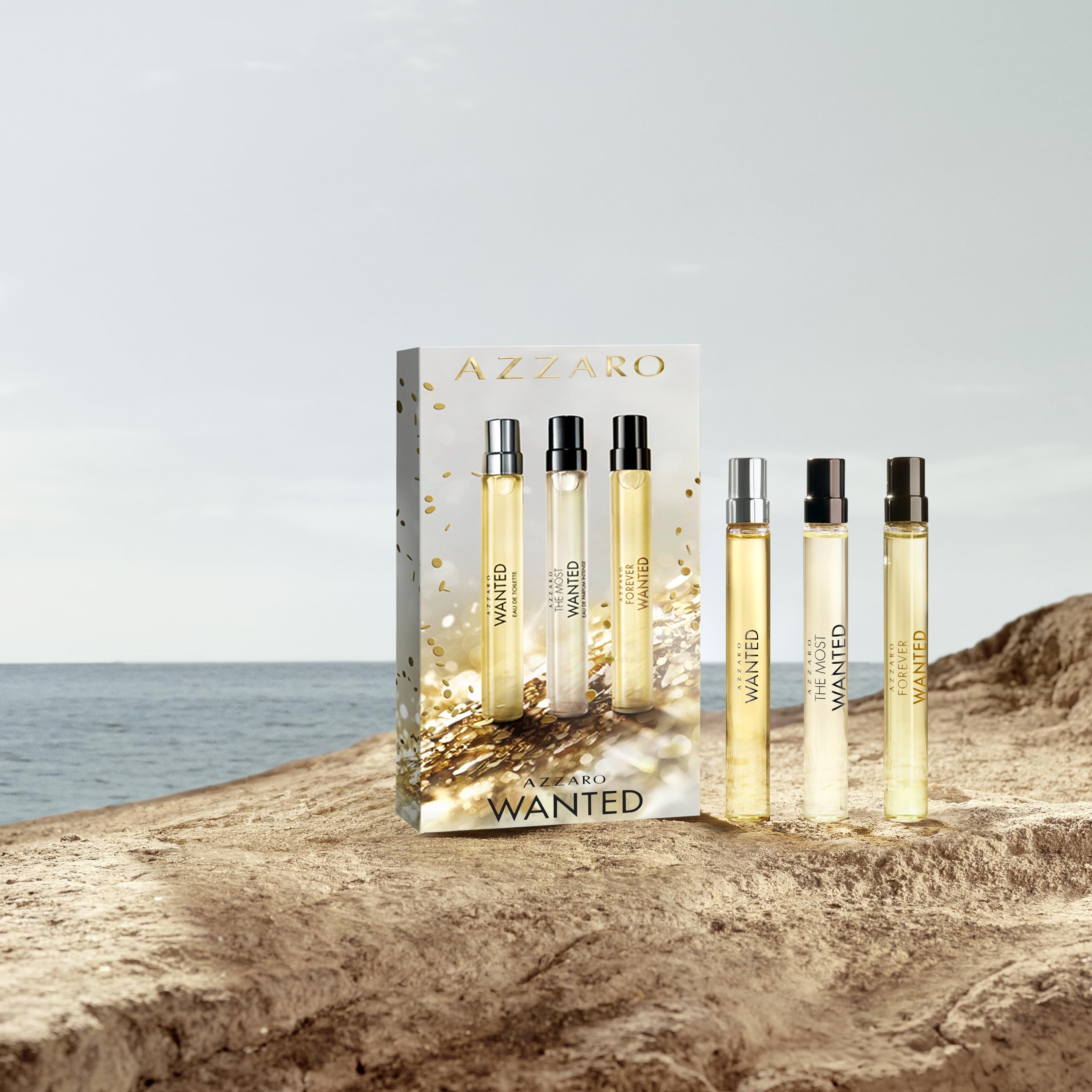 Azzaro Wanted EDT 10ml close-up displaying bottle details for clear daytime scent choice