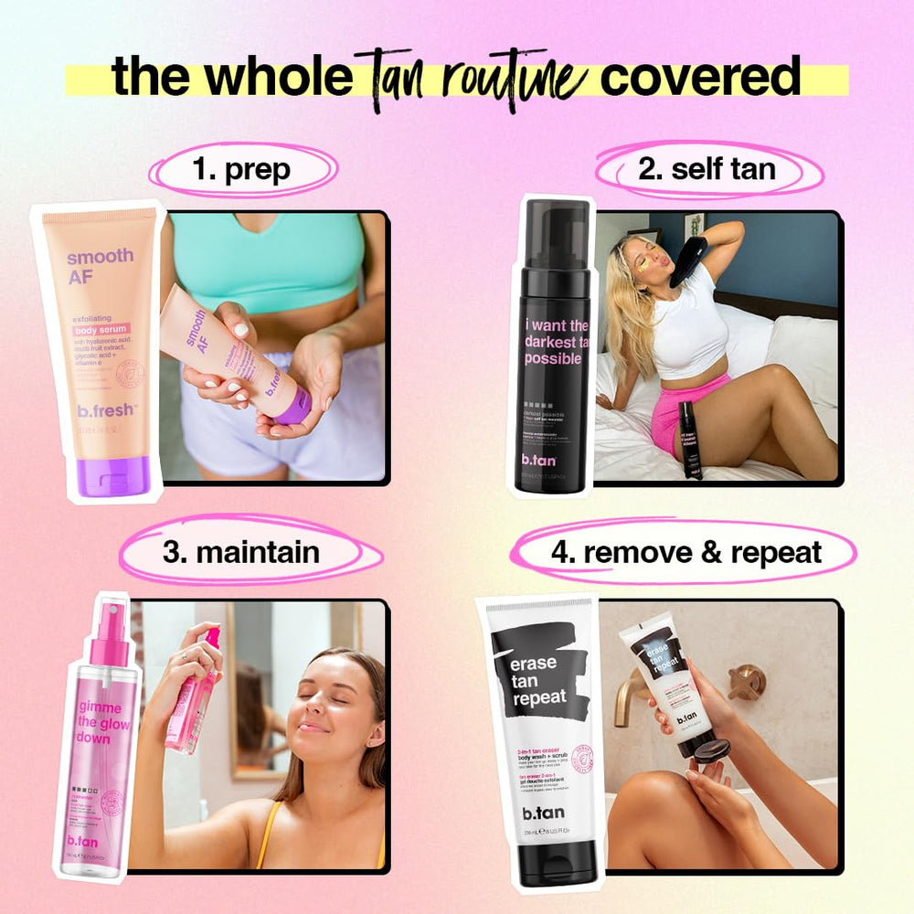 B.TAN open kit with mitt and can illustrating everything included