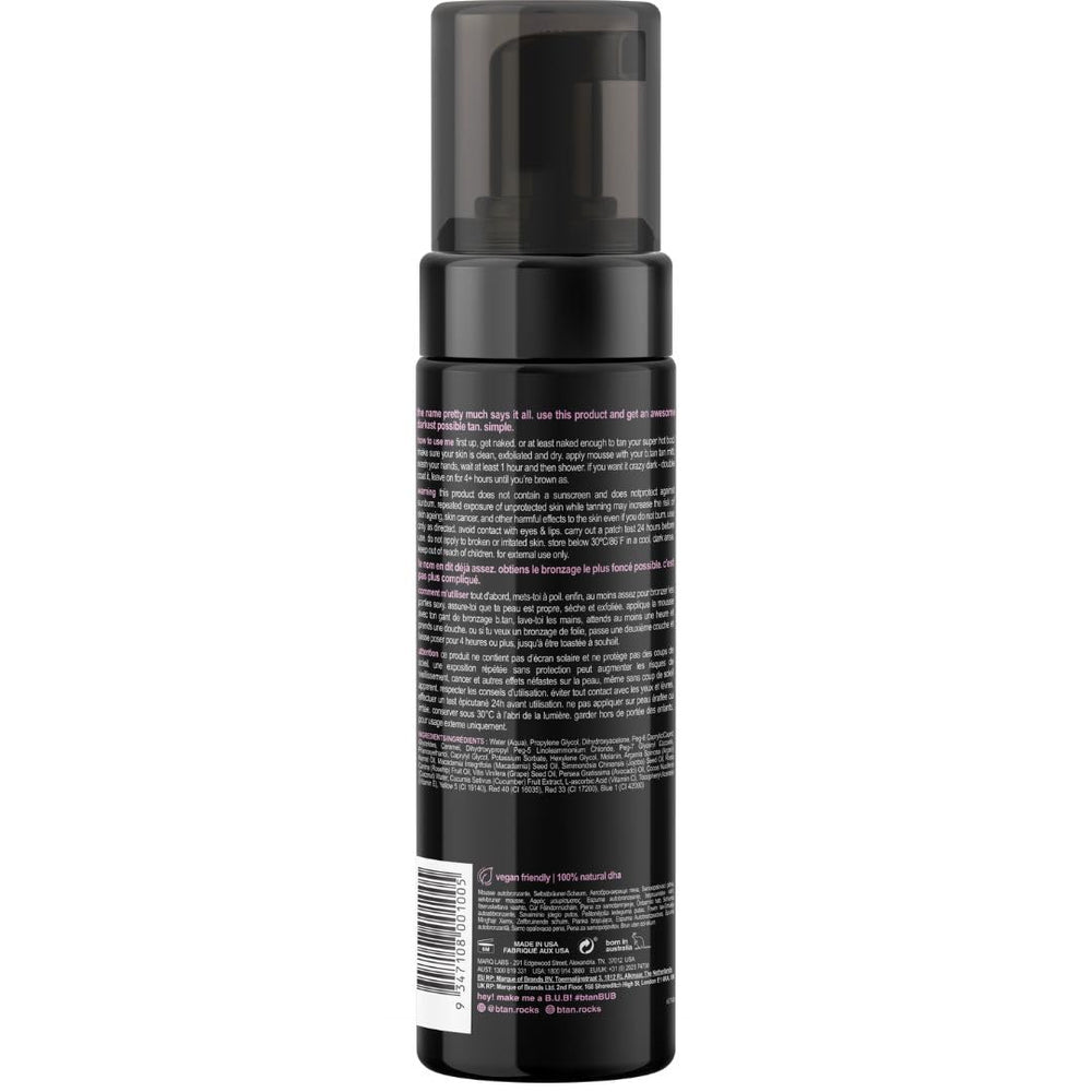 B.TAN mousse texture close-up highlighting smooth, full-coverage formula