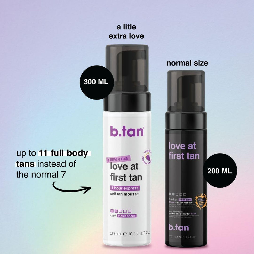 B.TAN mitt applying mousse demonstrating even streak-free coverage