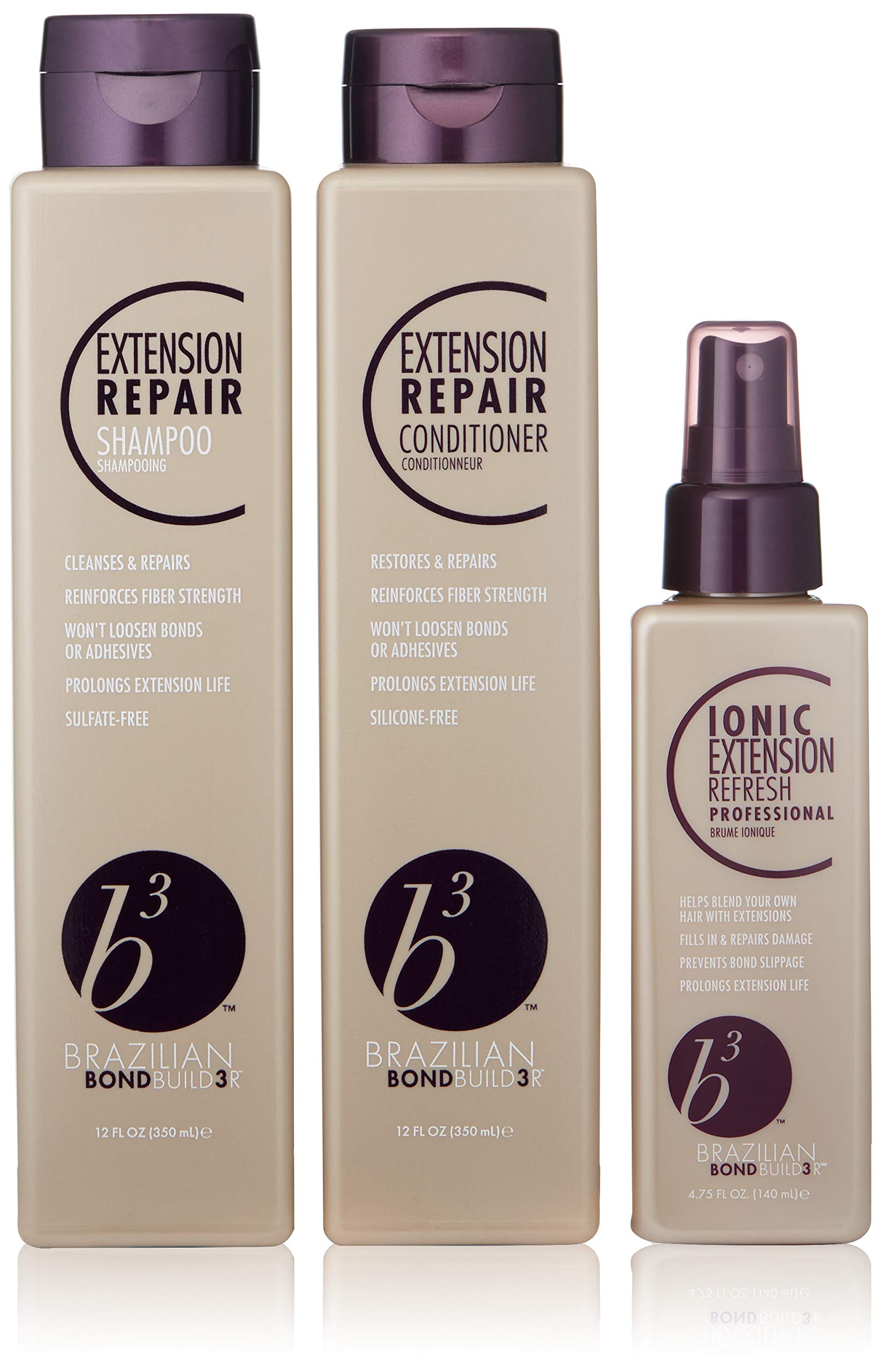 B3 Brazilian BondBuilder trio front packaging showing full product set and benefits
