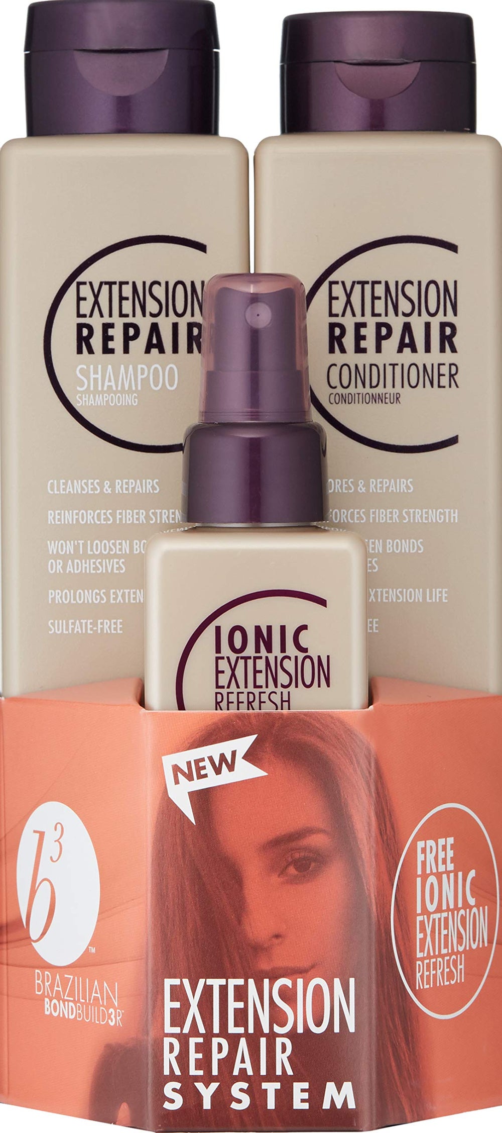 B3 Brazilian BondBuilder shampoo pump close-up illustrating easy dispensing and control