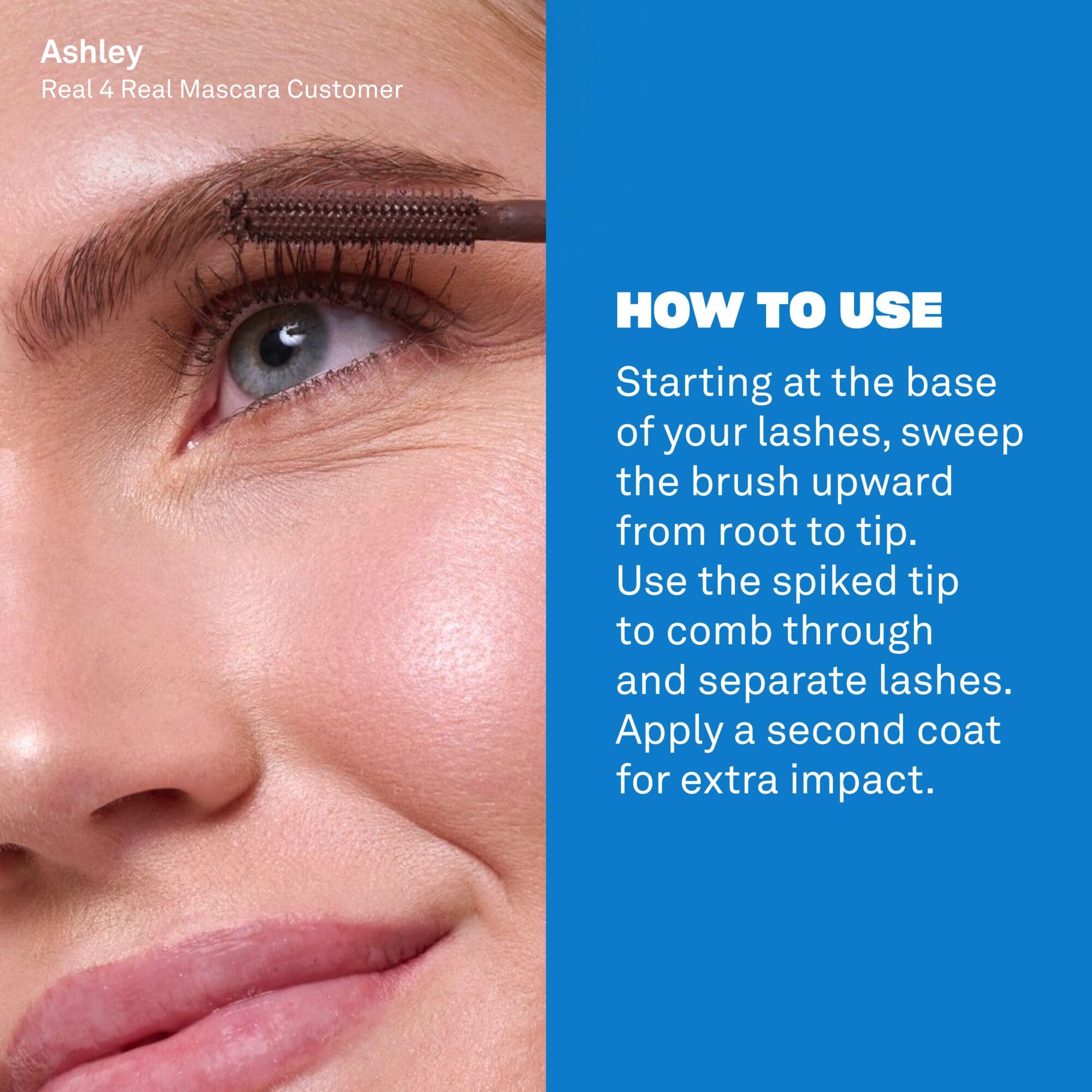 BABE ORIGINAL swatch of formula texture demonstrating buildable volume benefit